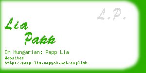 lia papp business card